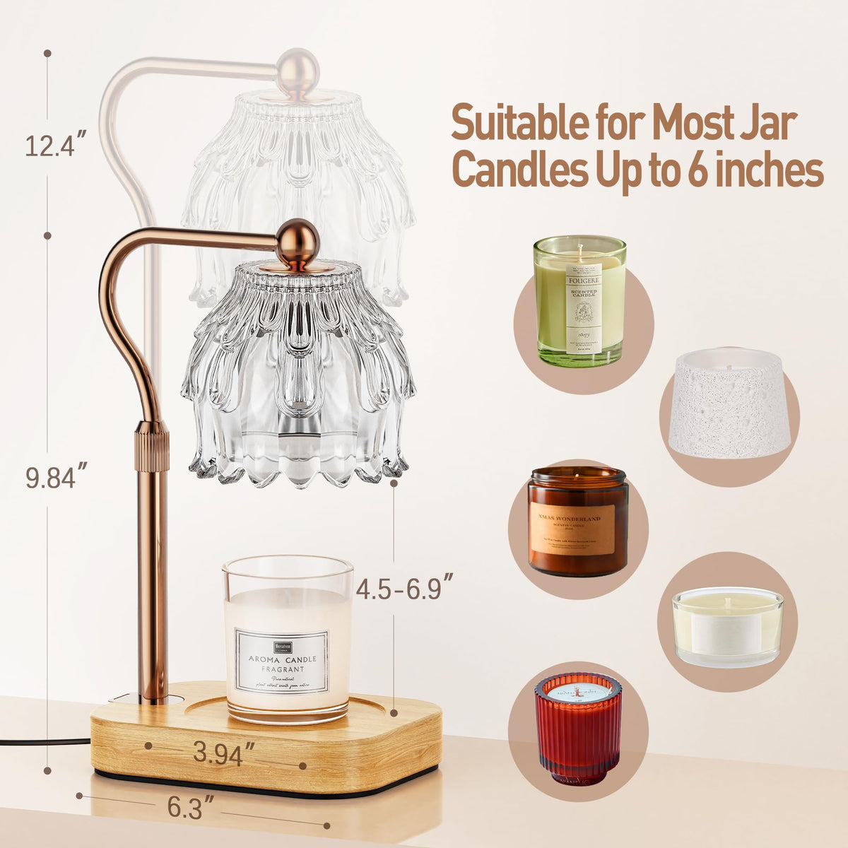 Eterfun candle warmer with timer function for controlled fragrance release.