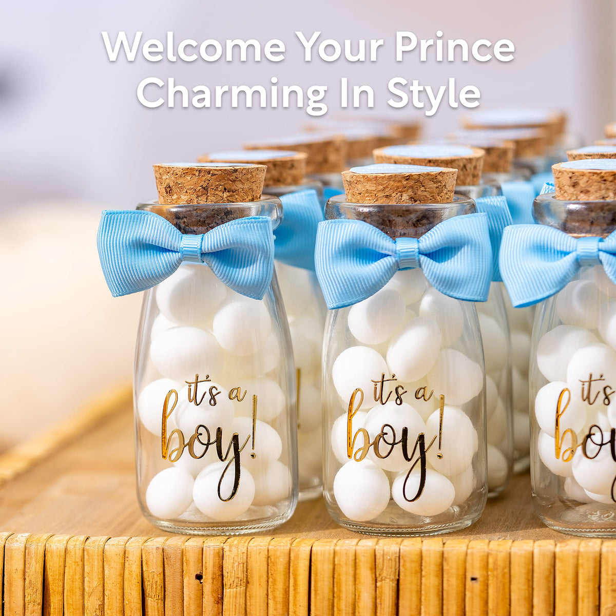 Ethisa Its a Boy bottle with gold lettering adds elegant touch