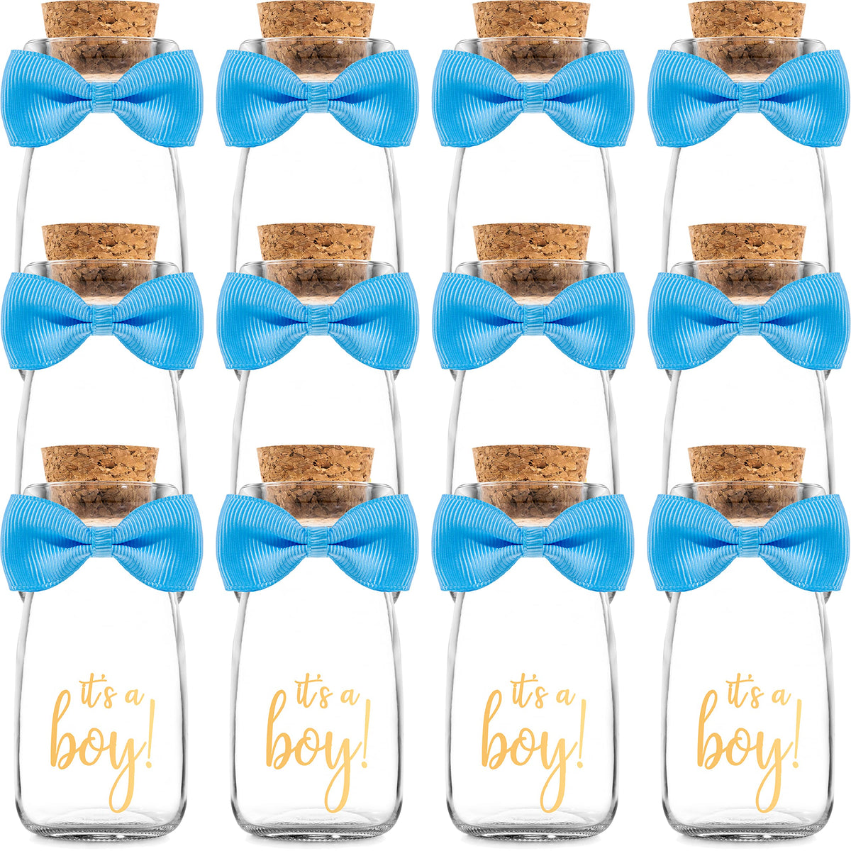 Ethisa Vintage Its a Boy bottle with ribbons for charming decor