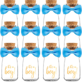 Ethisa Vintage Its a Boy bottle with ribbons for charming decor