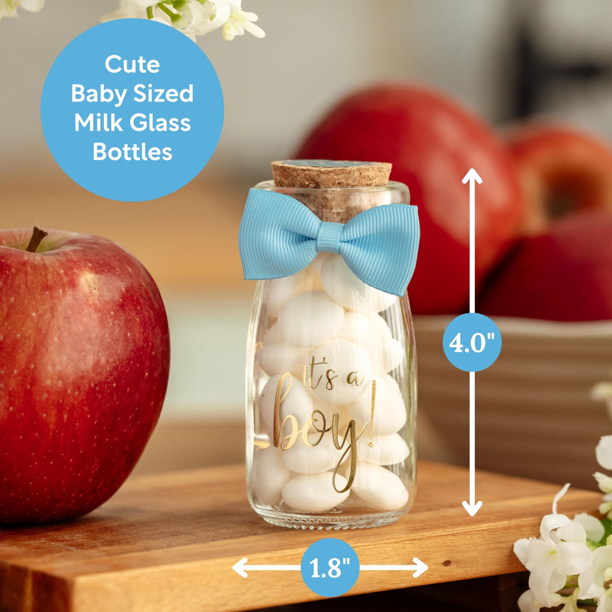Ethisa Vintage bottle with thank you stickers enhances favor presentation