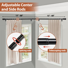 ETICSIPA L-shaped corner curtain rod installation in living room