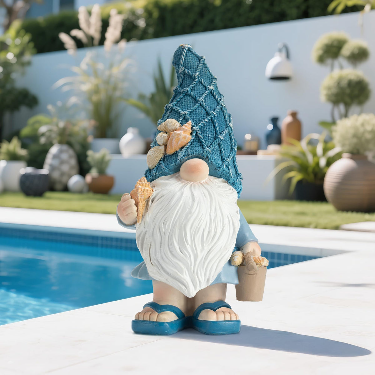 Etlemonde Resin Garden Gnome stands sturdy against wind and rain.
