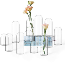 Etolies bud vase LED-ready with dried flowers.