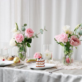 Etolies clear glass hurricane candle holder suitable for table displays