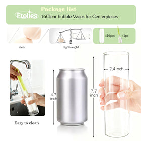Etolies clear tall bud vase with 7.7 inch height for single-stem arrangements