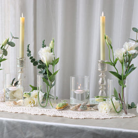 Etolies hurricane glass vase candle holder adds contemporary home flair.
