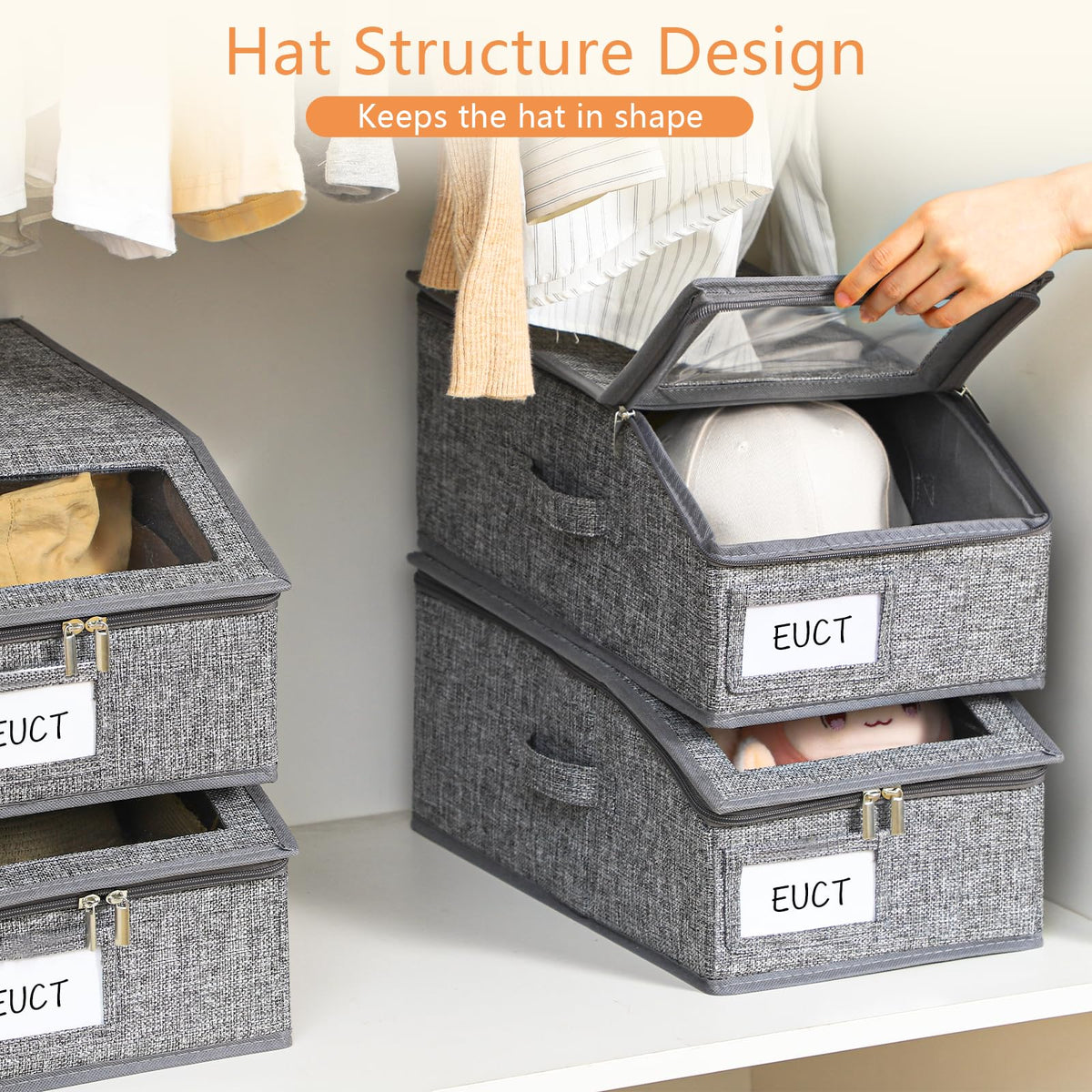 Euct closet-friendly organizer fits shelves and saves space.