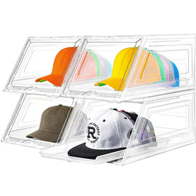 Euct four-pack hat organizer, clear view, stores up to 12 caps for quick access.