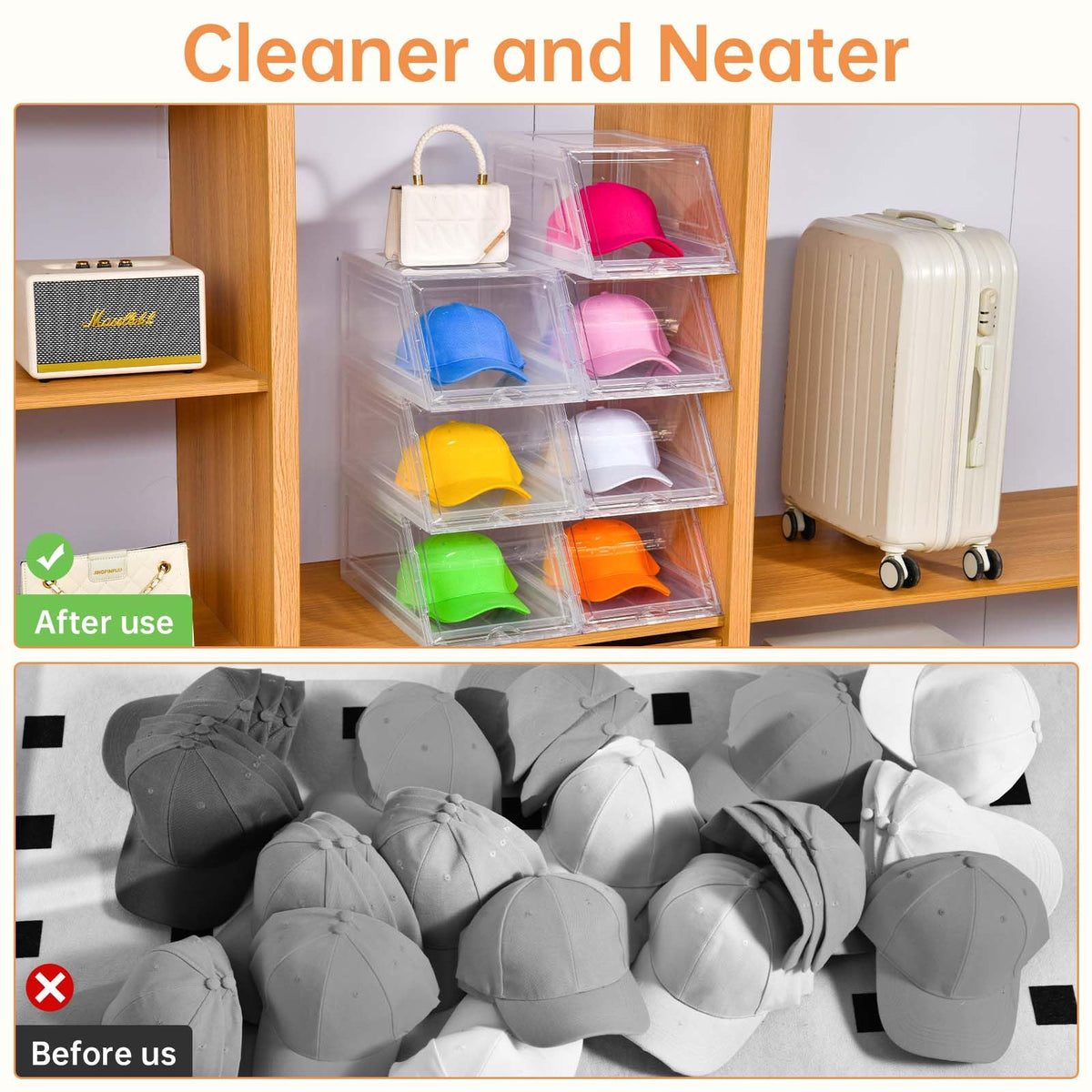 Euct multi-purpose box stores hats, toys, bags, boosting organization.