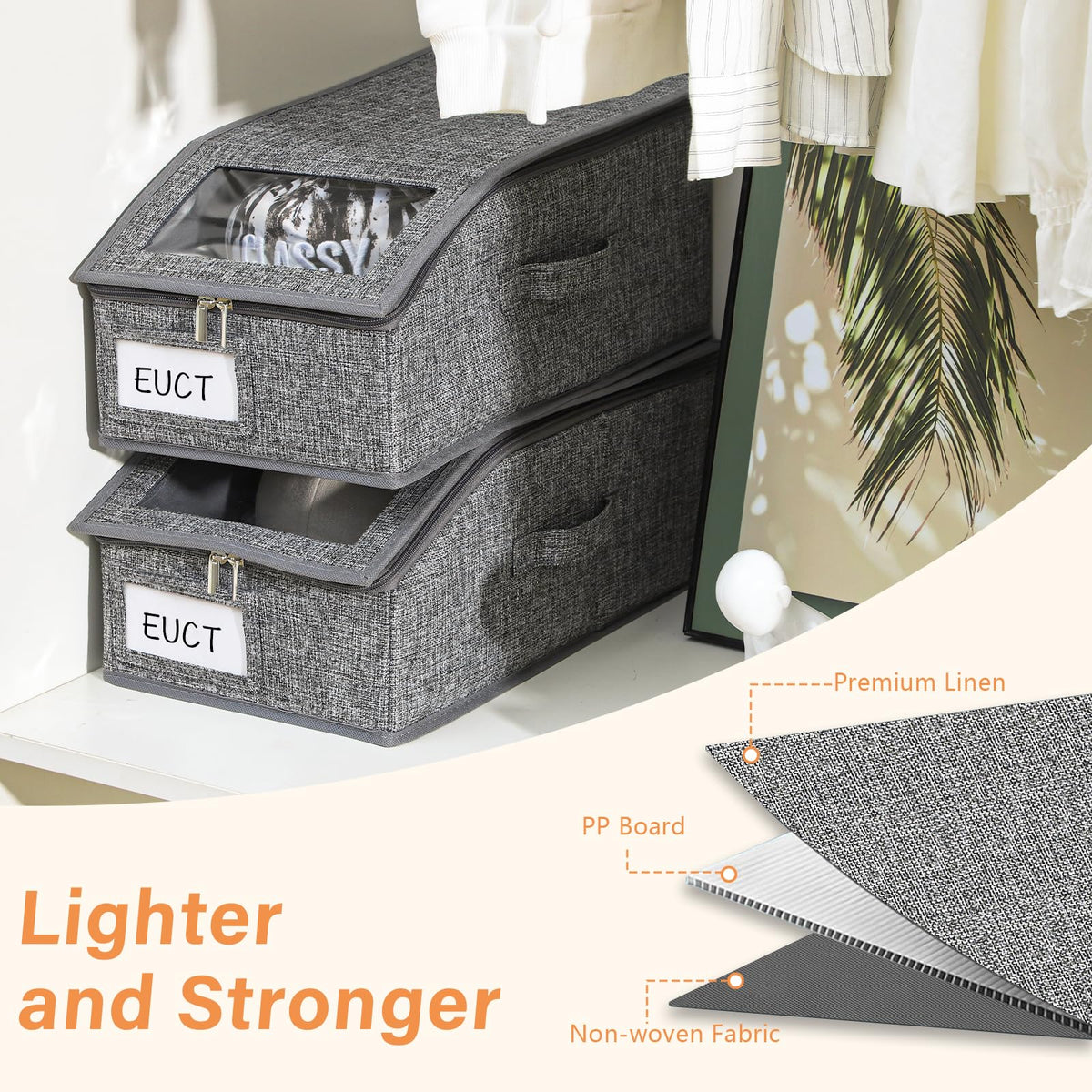 Euct hat organizer stackable design saves space in crowded closets.