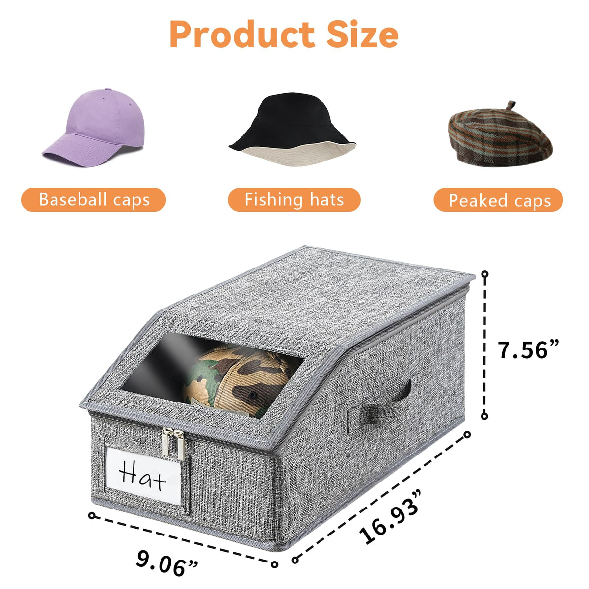 Euct hat storage breathable fabric promotes airflow to keep hats fresh.