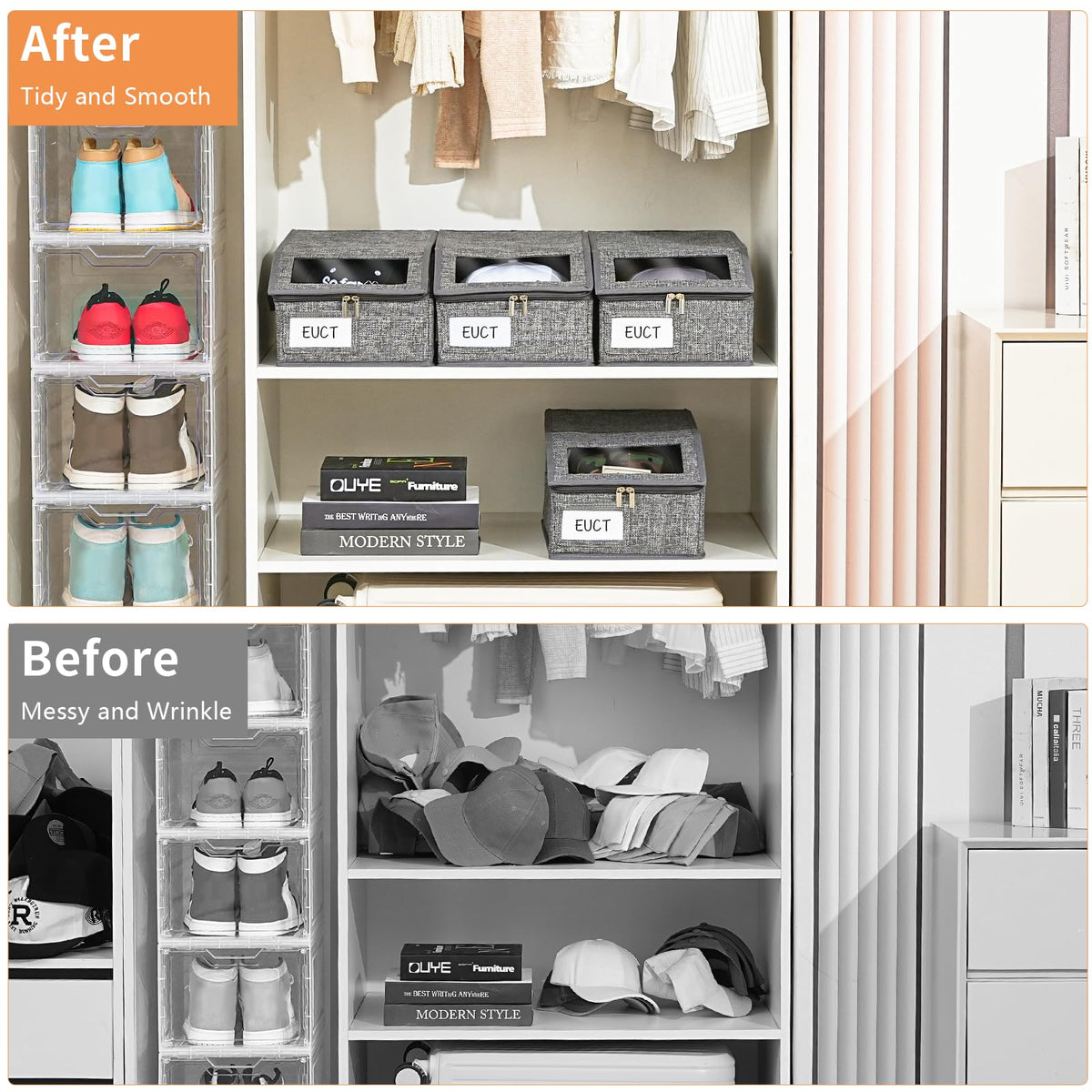 Euct hat storage rope handle allows easy transport around home.