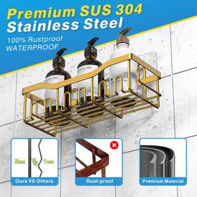 EUDELE large-capacity bathroom shelves hold multiple items within reach.