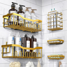 EUDELE shower caddy adhesive wall mount keeps bath essentials organized and accessible.