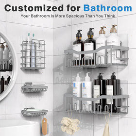 EUDELE stainless steel shower shelves resist rust for durable bathroom storage