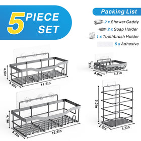EUDELE wide-geometry shelves maximize bathroom and kitchen storage space.