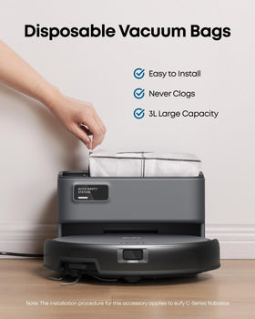 eufy dust bag anti-clog design promotes uninterrupted airflow during cleaning.