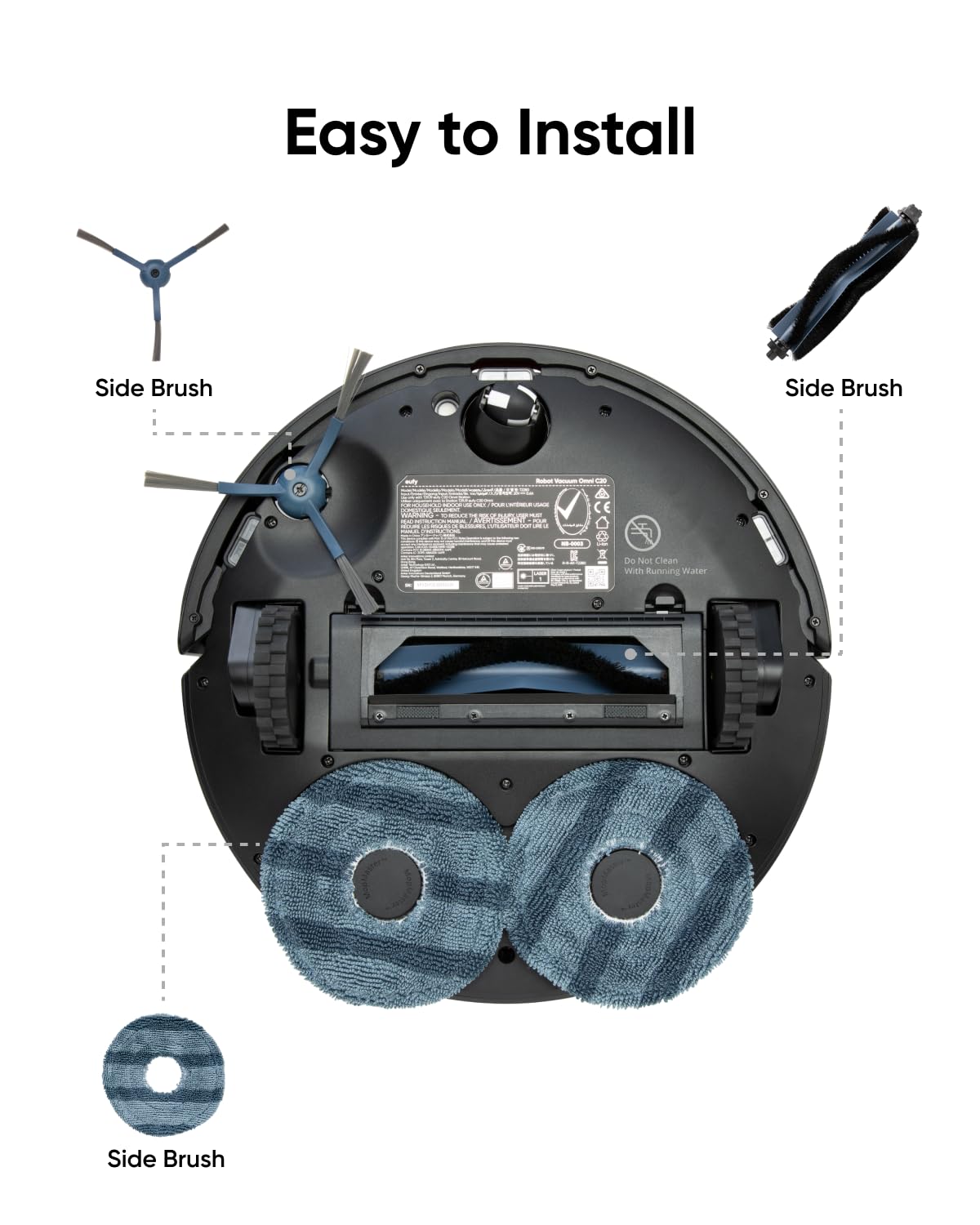 Eufy Omni C20 mop pads soften hard floors for easy pickup
