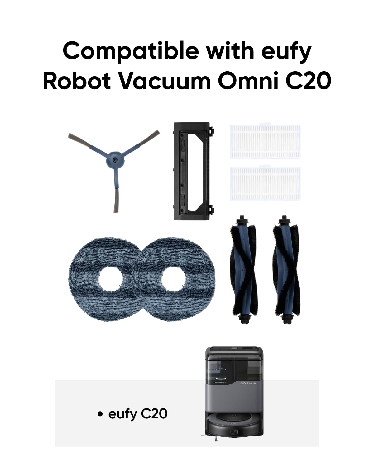 Eufy Omni C20 washable filters capture dust efficiently for cleaner air