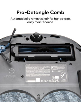 The eufy replacement brush guard with pro-detangle comb eases hair and debris management.