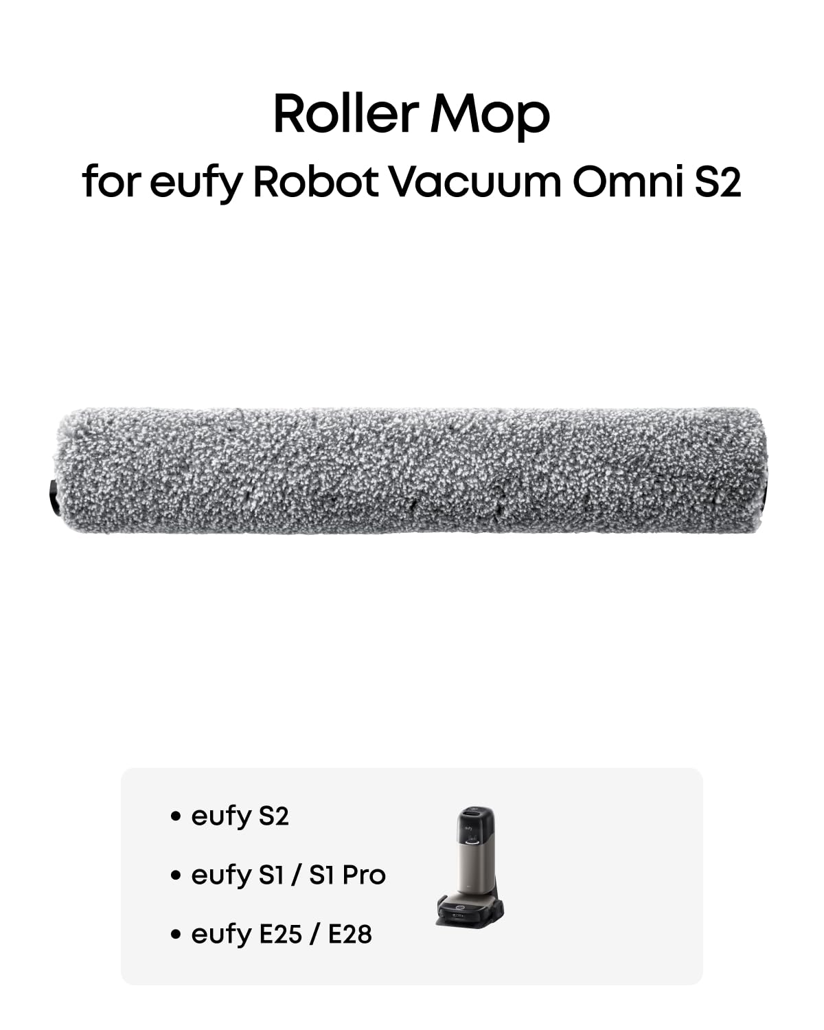 Eufy roller mop replacement for E28, smooth debris removal.
