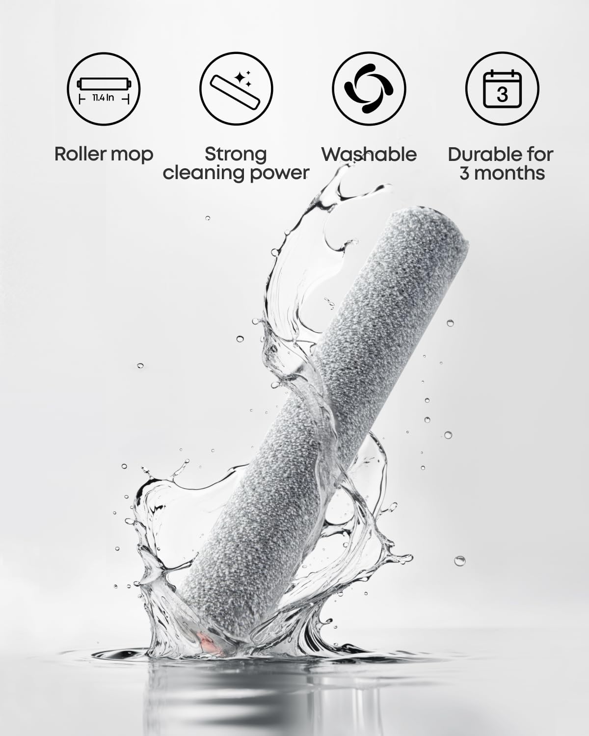 Eufy roller mop replacement for S2, washable microfiber material.