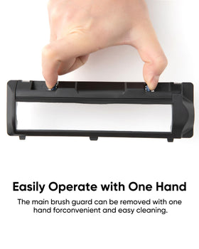 The eufy tool-free installation demonstrates quick brush replacement.
