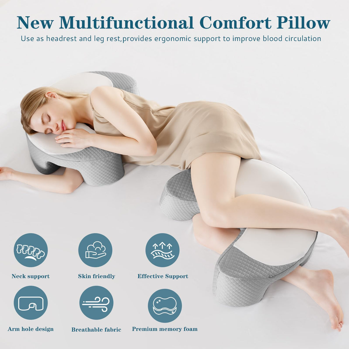 EUHAMS memory foam core contours neck and shoulders for personalized comfort