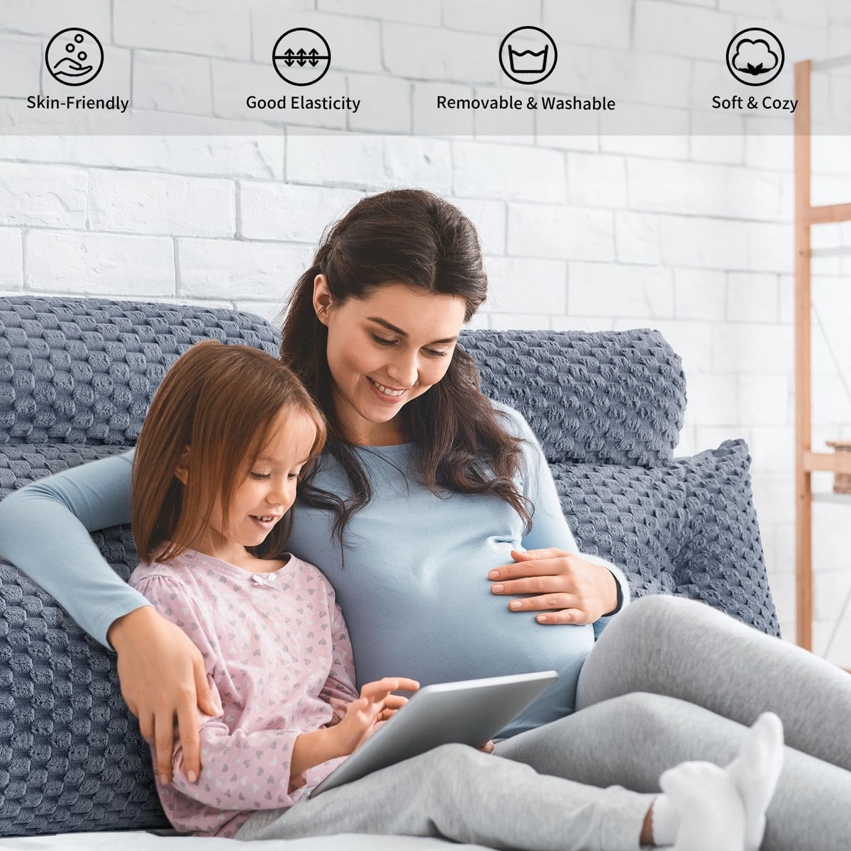 EUHAMS wedge pillow adapts to bed, daybed, or floor for versatile lounging.