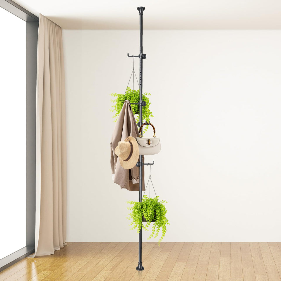 EUIJOIP coat rack with 12 hooks front view for clutter-free entryway organization