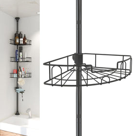 EUIJOIP tension-pole shower organizer offers secure, tool-free installation.