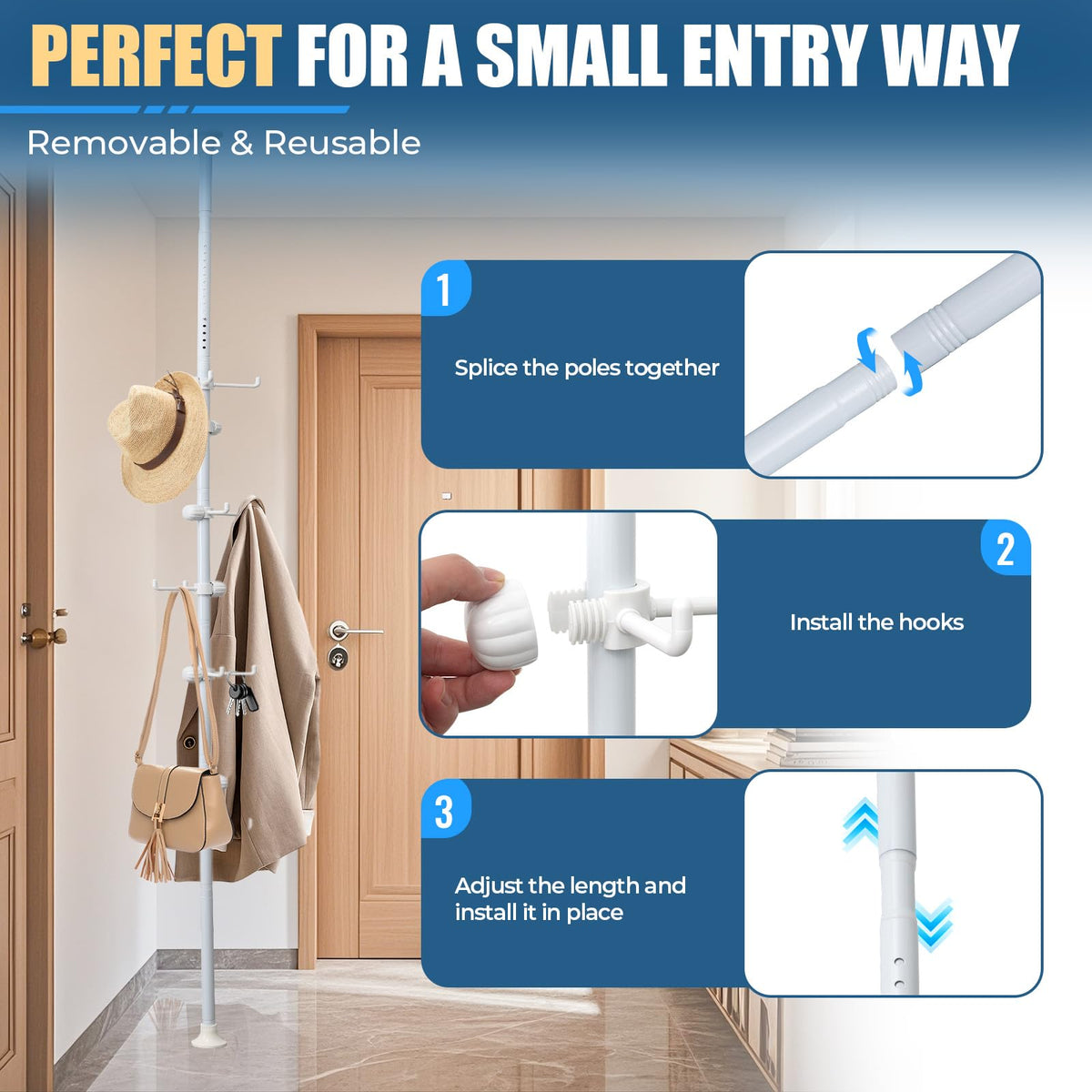 EUIJOIP tool-free assembly enables quick, drill-free setup for renters.