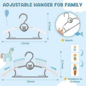 Eunhdet adjustable baby hangers 11 to 14 inches demonstrate grow-with-you versatility.