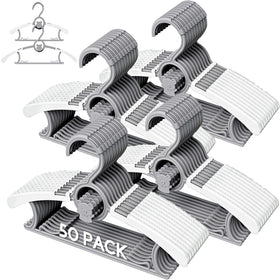 Eunhdet 50-pack baby hangers pack-shot shows space-saving design for tidy nurseries.