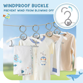 Eunhdet nursery hanger with inside and outside hooks supports towels, socks, and pants.