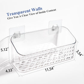 Eunion bath toy storage adhesive installation detail shows strong wall hold