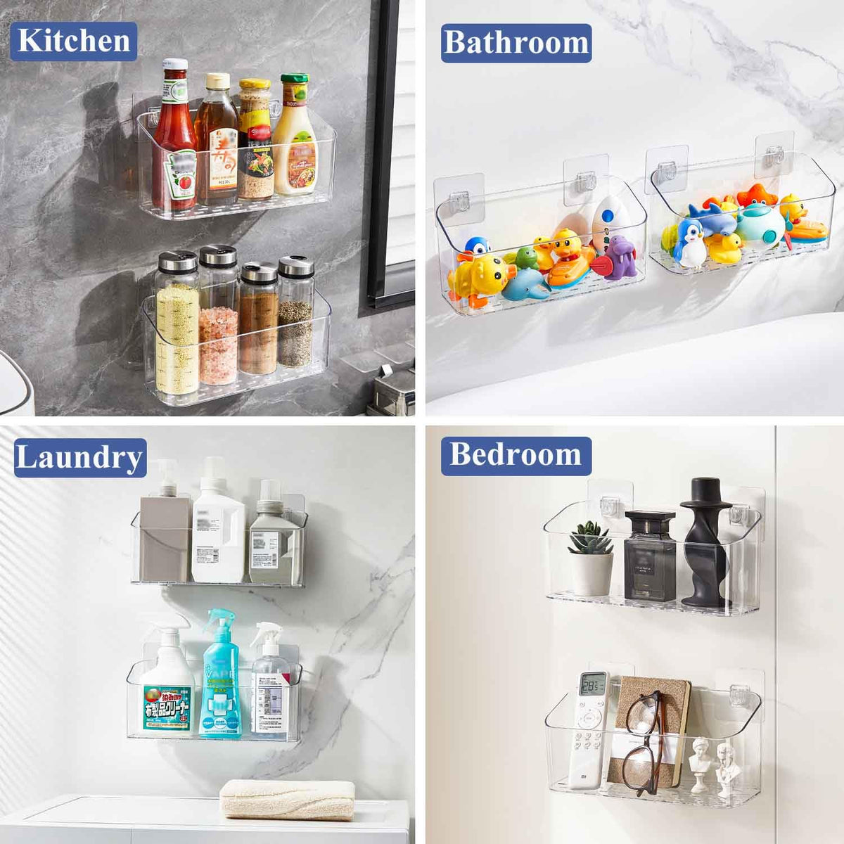 Bottom drainage holes keep items dry after use.
