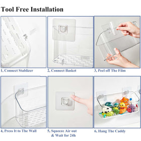 Eunion bath toy storage removable tray for easy cleaning