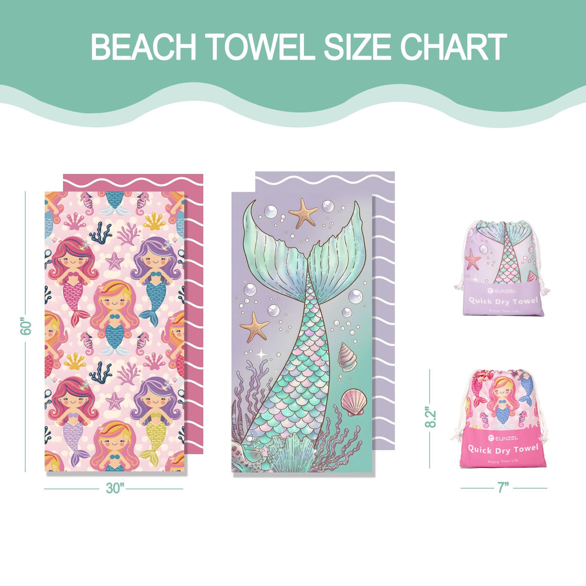 Eunzel sand-free microfiber towel helps keep sand out of bags.