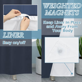 EUTXL 230GSM heavyweight fabric minimizes curtain movement during showers.