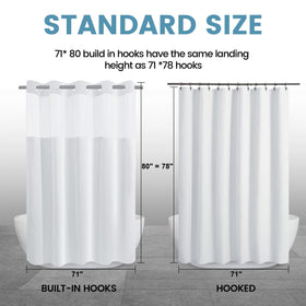 EUTXL bathroom scene shows clean white curtain in a modern space.