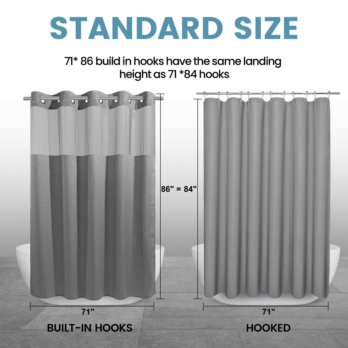 EUTXL hotel-grade curtain brings spa-like feel to home showers.