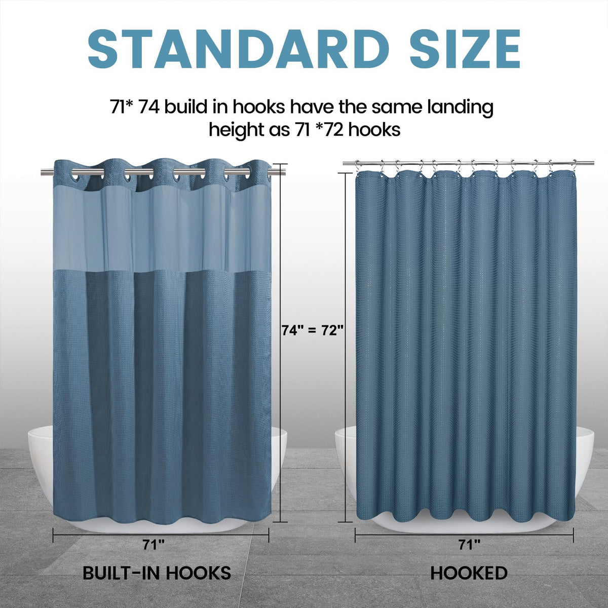 EUTXL machine-wash friendly curtain for easy bathroom maintenance.