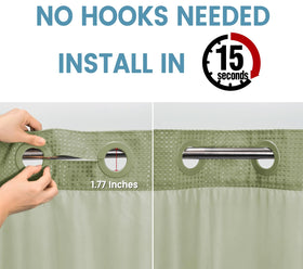 71x74 inch curtain hanging with split rings and light see-through panel