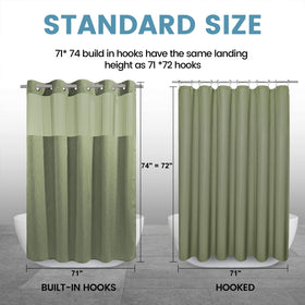 Weighted hem prevents curtain billow for a steady shower experience
