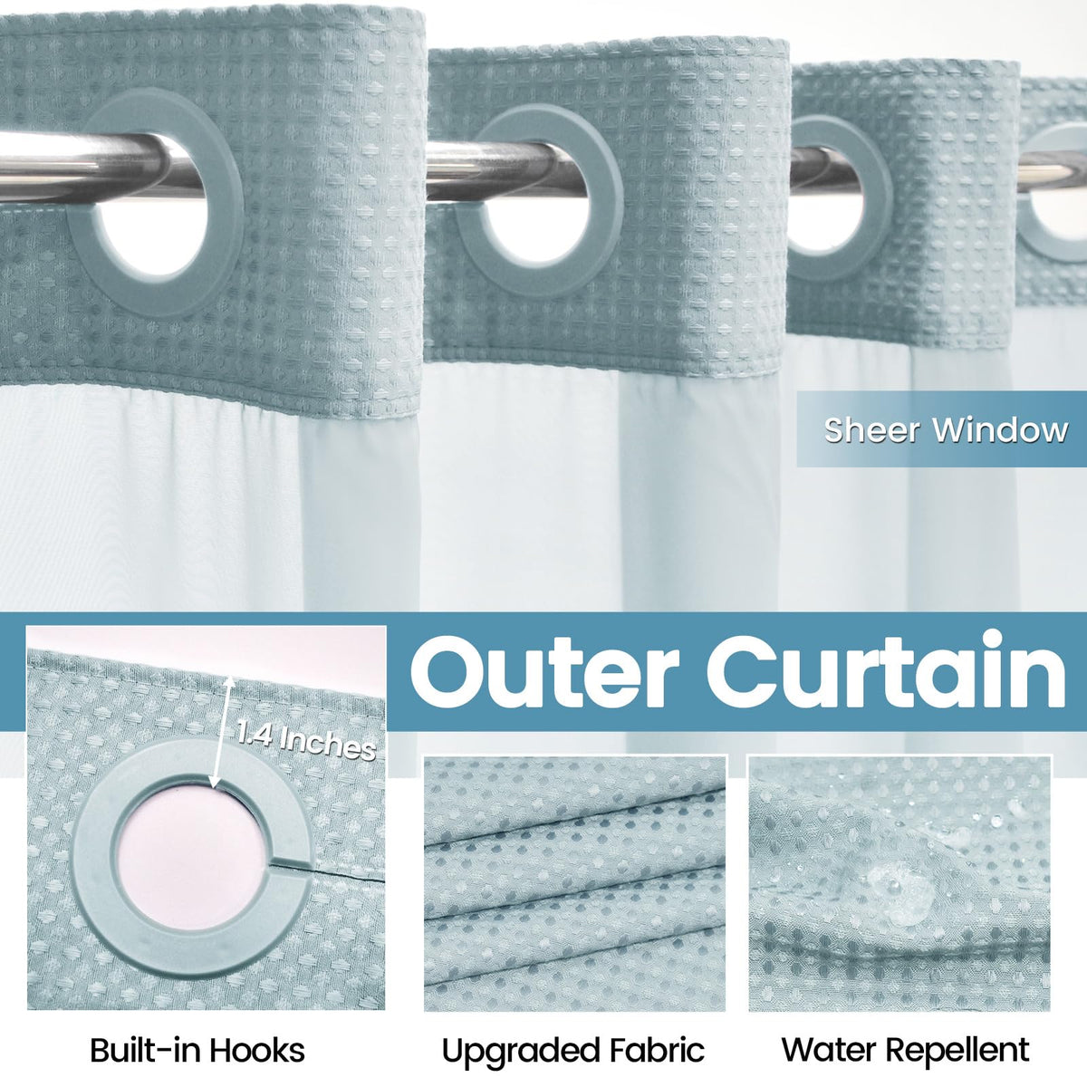 EUTXL Water-repellent coating image demonstrates spill resistance and quick drying.