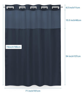 EUTXL weighted hem with corner magnets keeps curtain in place.