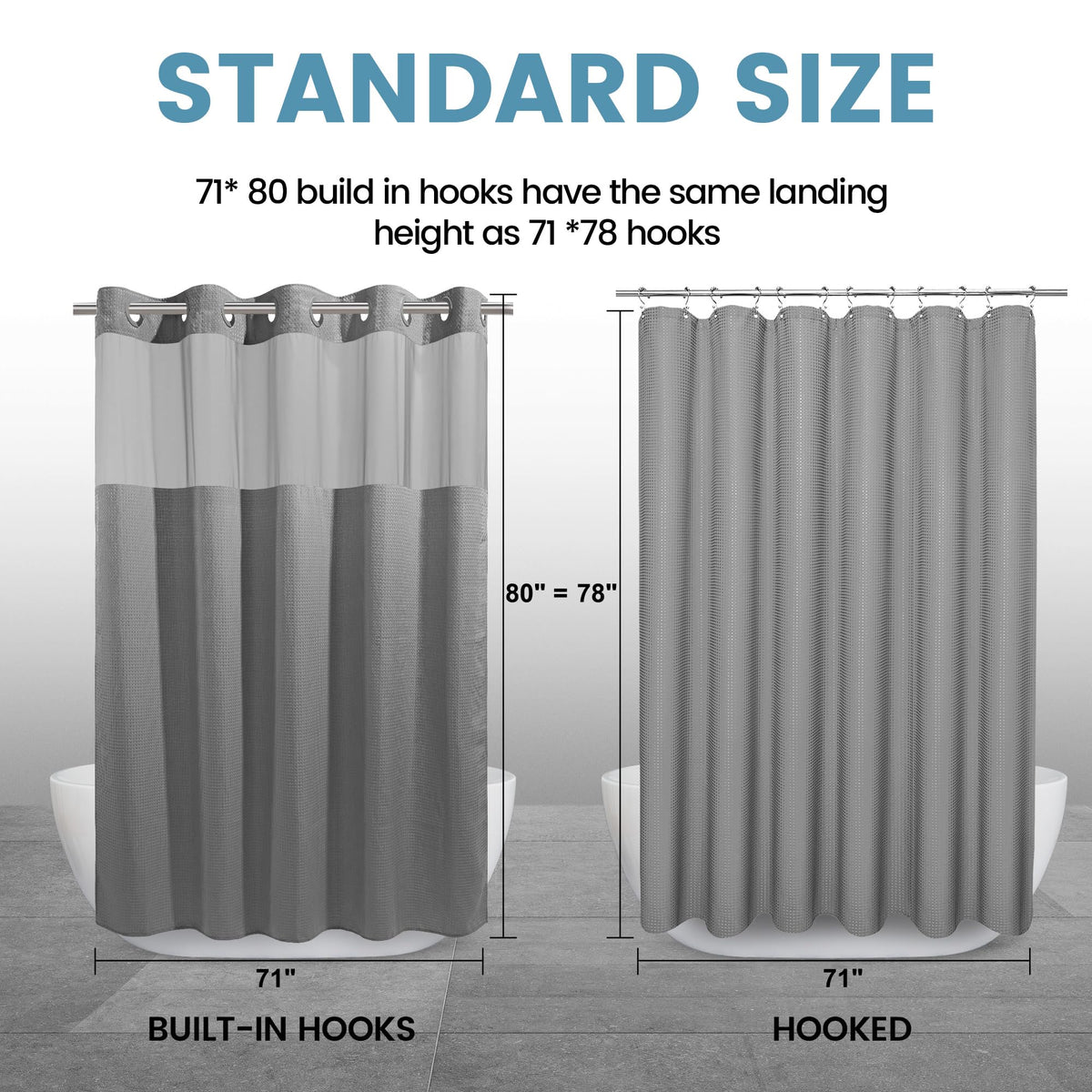 EUTXL weighted hem keeps curtain flat and minimizes movement