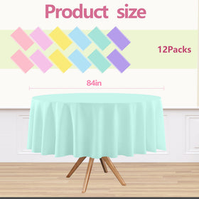 EUVBOKW light blue round tablecloth, ideal for casual gatherings